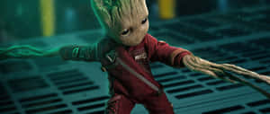 2560 X 1080 Marvel Baby Groot Wallpaper