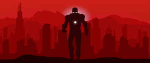 2560 X 1080 Marvel Iron Man Silhouette Wallpaper