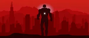 2560 X 1080 Marvel Iron Man Silhouette Wallpaper