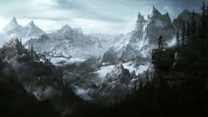 2560 X 1440 Skyrim Snowy Mountain Wallpaper