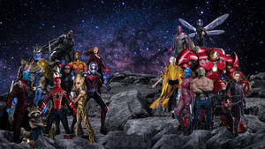 2560x1440 Marvel Heroes On Asteroid Wallpaper
