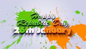 26 January Splattered Orange And Green Design Wallpaper