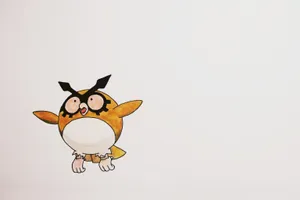 2d Hoothoot Drawing On White Background Wallpaper