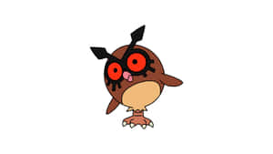 2d Hoothoot Pokemon On White Background Wallpaper