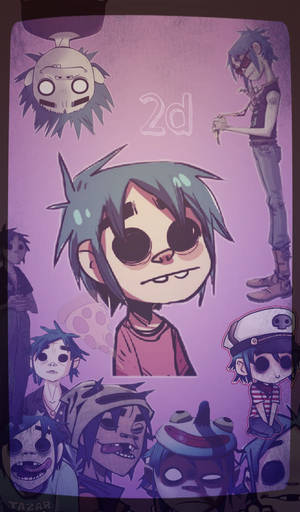 2d Of Gorillaz Living The Mobile-art Life Wallpaper