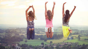 3 Best Friends Back View Jump Shot Wallpaper