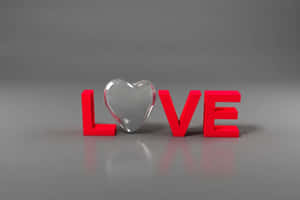3 D Love Conceptwith Heart Wallpaper