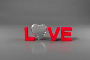 3 D Love Conceptwith Heart Wallpaper