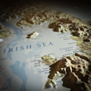 3 D Mapof Irish Seaand Surrounding Areas Wallpaper