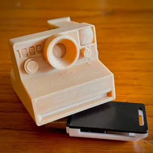 3 D Printed Polaroid Camera Design Wallpaper
