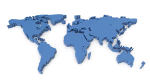 3 D World Map Blue Extrude Wallpaper