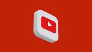 3 D You Tube Icon Red Background Wallpaper