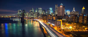 3440x1440 City Of Brooklyn Bridge Timelapse Wallpaper