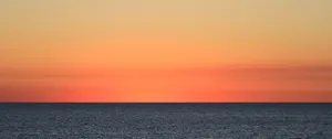 3440x1440 Minimalist Orange Sea Skies Wallpaper