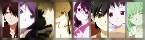3840x1080 Anime Monogatari Series Characters Wallpaper