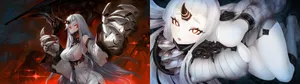 3840x1080 Anime White Hair Big Claws Wallpaper