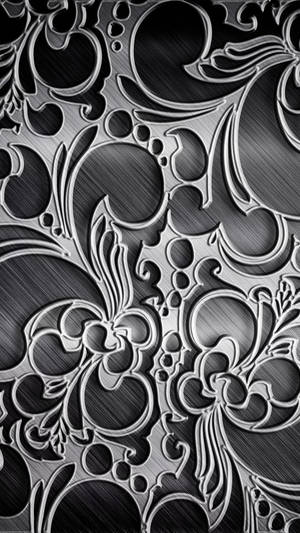 3d Apple Iphone Silver Filigree Wallpaper