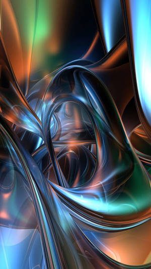 3d Apple Iphone Swirling Metal Wallpaper