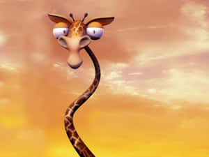 3d Art Funny Giraffe With Thin Neck Wallpaper