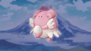 3d Blissey And Mount Fuji Wallpaper