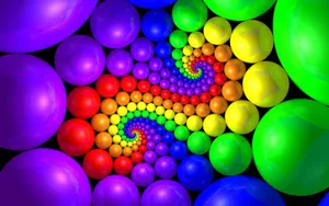 3d Colorful Balls In Swirling Design Wallpaper