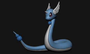 3d Dragonair Pokemon On Black Background Wallpaper