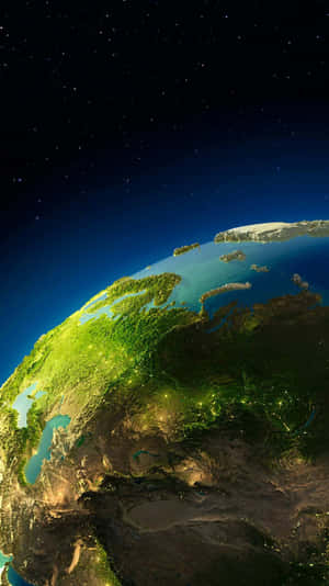 3d Earth Rendering In Space Wallpaper