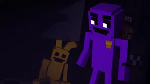 3d Fnaf 8-bit Purple Guy Wallpaper