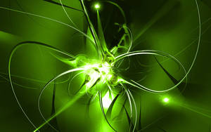 3d Gleaming Green Abstract Wallpaper