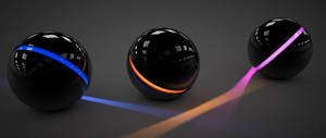 3d Glowing Black Balls Wallpaper