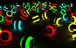 3d Hd Neon Marbles Wallpaper
