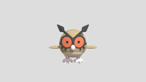 3d Hoothoot On Gray Background Wallpaper