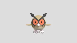 3d Hoothoot On Gray Background Wallpaper