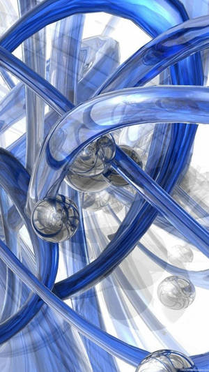 3d Iphone Blue Transparent Tubes Wallpaper