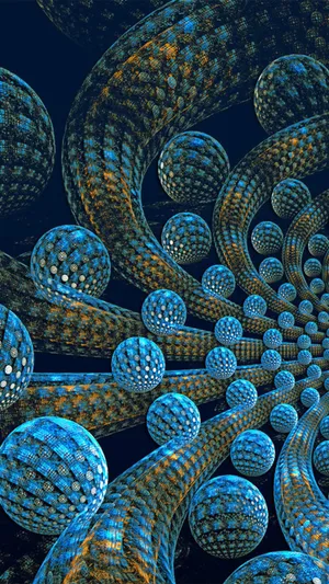 3d Iphone Dynamic Blue Spheres Wallpaper