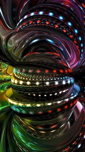 3d Iphone Psychedelic Sphere Wallpaper