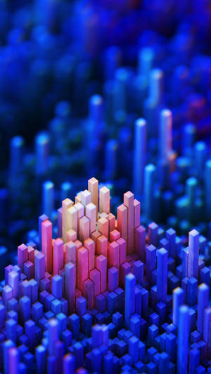 3d Iphone Rectangle Pillars Wallpaper