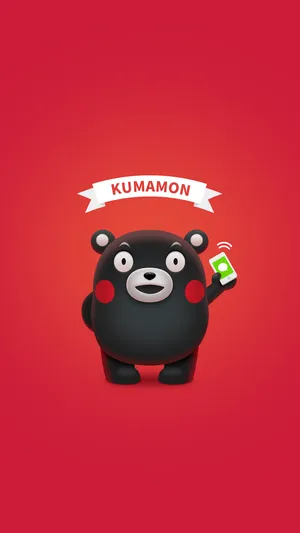 3d Kumamon On Red Wallpaper