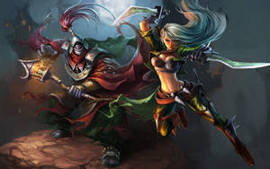 3d League Of Legends Mercenary Katarina Wallpaper