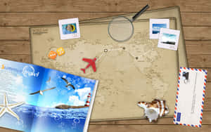 3d Map Illustration With Famous Landmarks And Destinations Wallpaper