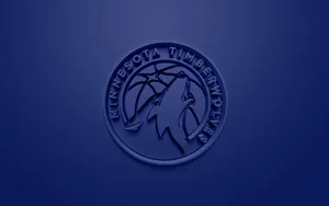 3d Minnesota Timberwolves Logo In Blue Wallpaper