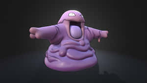 3d Model Of Grimer With Black Backdrop Wallpaper