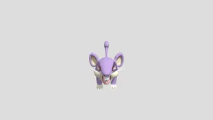 3d Model Of Pokemon Rattata Gray Background Wallpaper