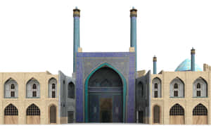 3d Model Of The Outside Of Shah Mosque Wallpaper