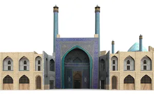 3d Model Of The Outside Of Shah Mosque Wallpaper
