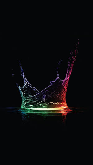3d Phone Colorful Water Splash Wallpaper