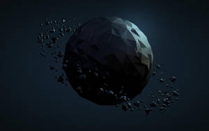 3d Polygon Black Planet Wallpaper