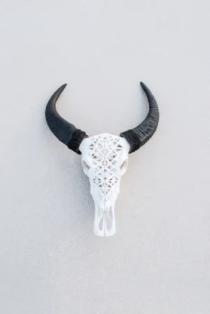 3d Printed Bull Skull Wallpaper