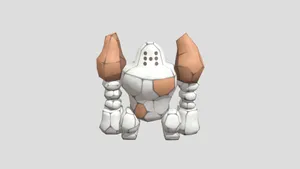 3d Regirock With A Gray Backdrop Desktop Wallpaper
