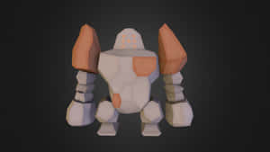 3d Regirock With Black Background Wallpaper